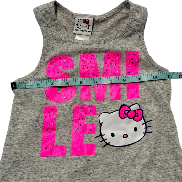 Hello Kitty by Sanrio girl's Smile gray and pink tank top sz XS - Picture 7 of 8